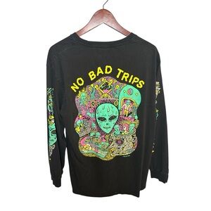 “No Bad Trips” Limited Edition Black Long Sleeve Tee L